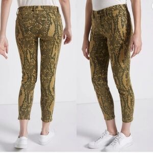 CURRENT/ELLIOTT The Stiletto Python-Print Crop Jeans Size 27. New.Hug al…